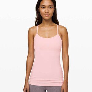 Lululemon Power Y Tank *Luon Heathered Powdered Rose - Size 12 Pink Shirt Top